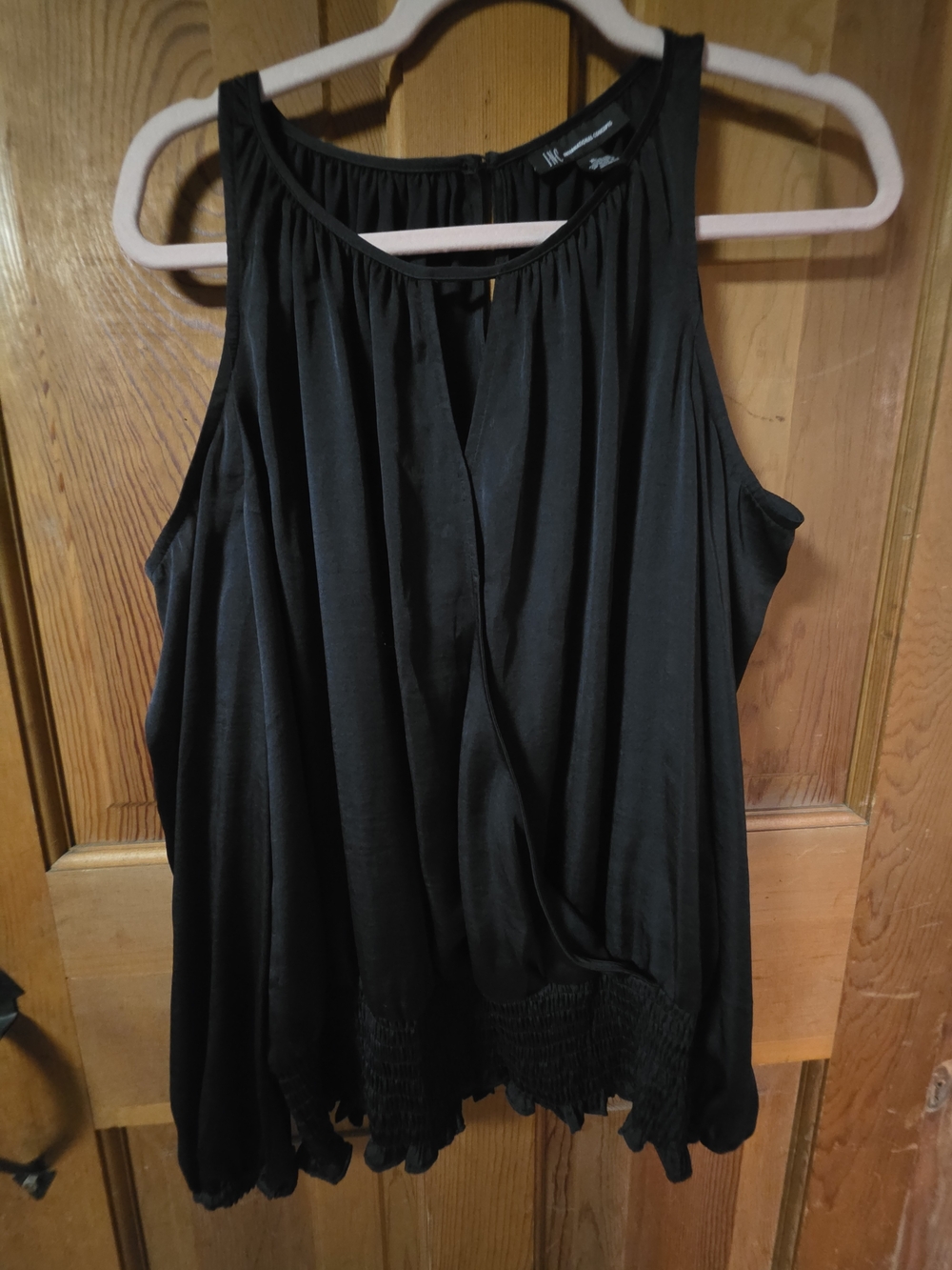 INC International Concepts Black Sleeveless Pleated-Hem Camisole